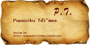 Popeszku Tímea névjegykártya